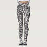 Legging Padrão Whimsical Castanho e Branco<br><div class="desc">Pernas</div>
