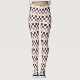 Legging Padrão xadrez Café Au Lait