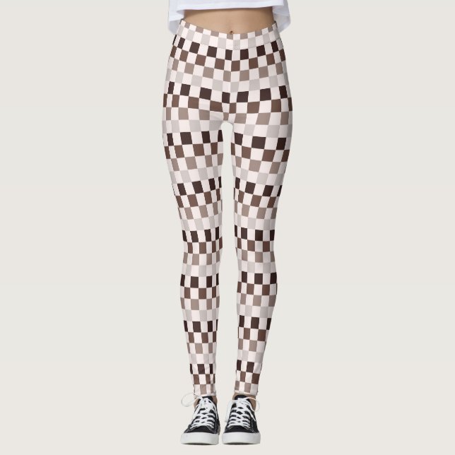 Legging Padrão xadrez Café Au Lait (Frente)