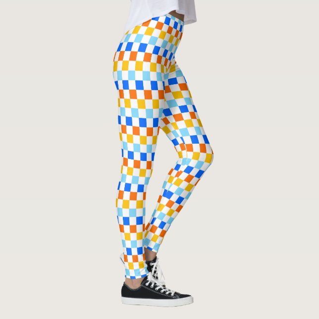 Legging Padrão xadrez de fogo e gelo (Direita)