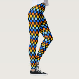 Legging Padrão xadrez de fogo e gelo