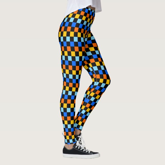 Legging Padrão xadrez de fogo e gelo (Direita)