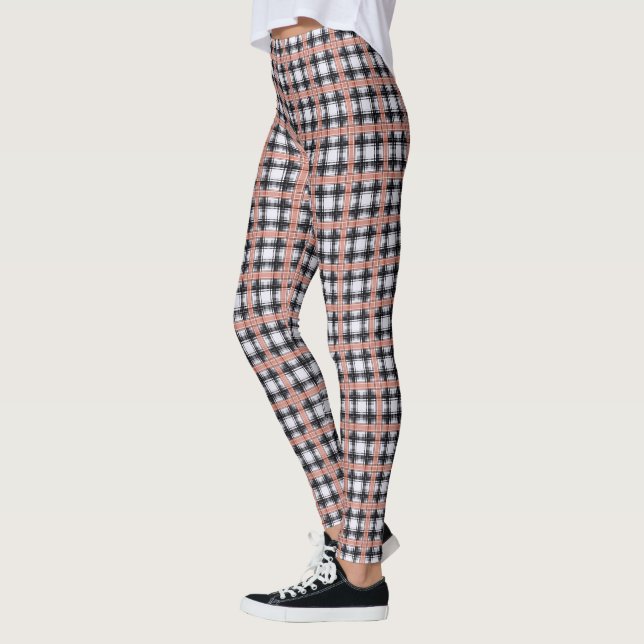 Legging Padrão xadrez geométrico xadrez marrom (Esquerda)