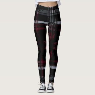 Legging Padrão Xadrez Gótico Grunge Arrasado Legal