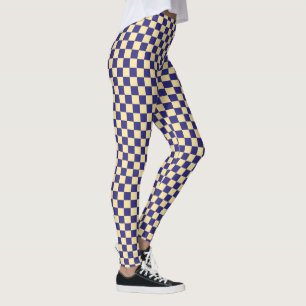 Legging Padrão xadrez índigo e manteiga