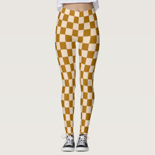 Legging Padrão xadrez marrom e bege