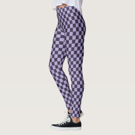 Legging padrão xadrez névoa de lavanda