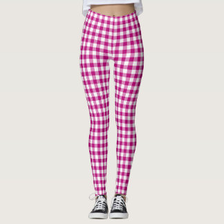 Legging Padrão Xadrez Rosa Gingham