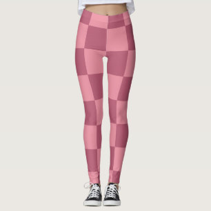 Legging Padrão Xadrez Rosa Minimalista