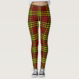 Legging Padrão Xadrez Seamless Amarelo Vermelho