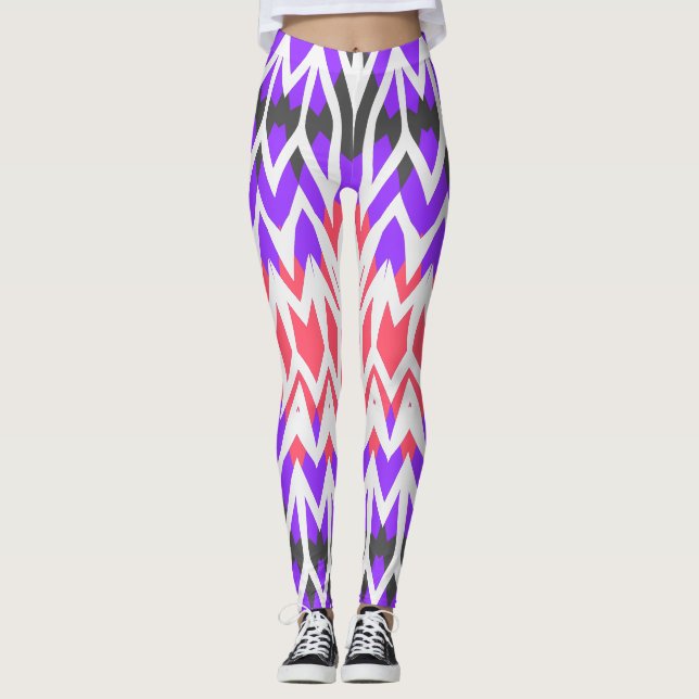 Legging Padrão zigzag multicor "Ratti_Creative_Arts" (Frente)