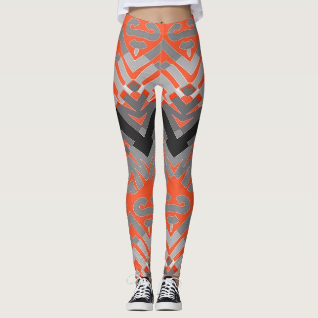 Legging Padrão zigzag multicor "Ratti_Creative_Arts" L (Frente)