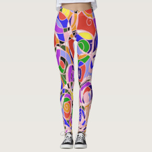 Legging Padrões Abstratos Giratórios Pastel