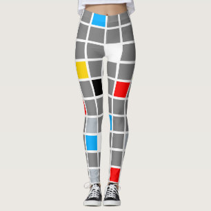 Legging Padrões coloridos geométricos Mondrian