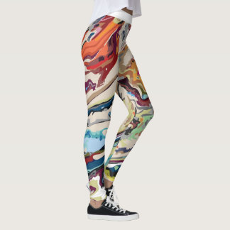 Legging padrões com marcas de design abstrato