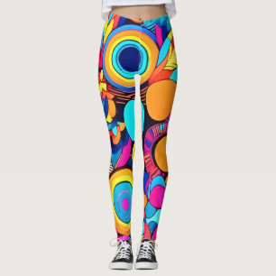 Legging Padrões de Abstrato geometria vibrantes