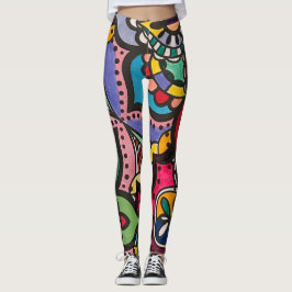Legging padrões de abstrato multicores