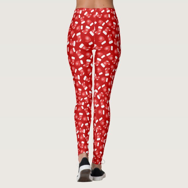 Legging Padrões de amendoim e estoque de Natal bonito (Verso)