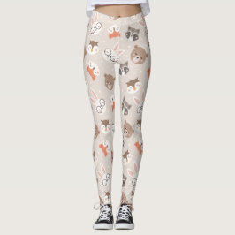 Legging Padrões de Animais da Floresta Cura