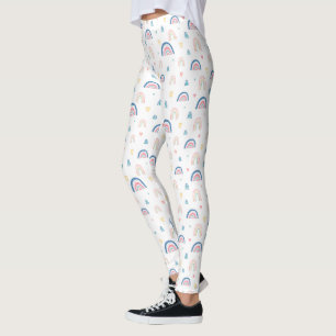 Legging Padrões de Arcos-Chuvoso e Corações Bonitos