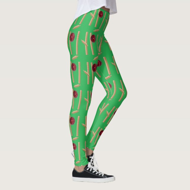 Legging Padrões de Bola de Críquete Atingindo Pedras, (Direita)