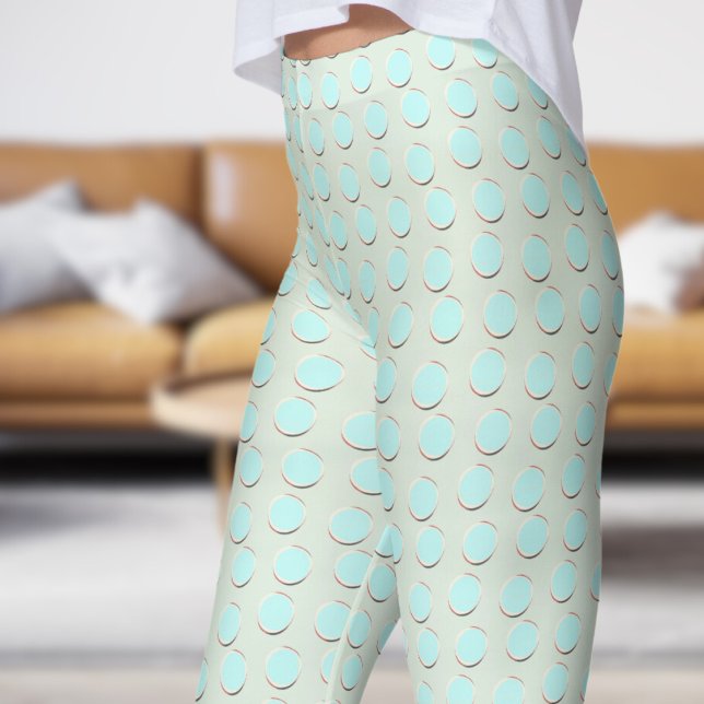 Legging Padrões de Bolinhas Azul e HoneyDew lindos (Gorgeous Blue and HoneyDew Polka Dot Pattern Leggings)