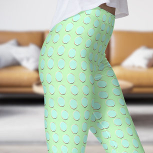 Legging Padrões de Bolinhas Azul e Verde Marinho