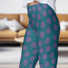 Legging Padrões de Bolinhas rosa e chá verde lindos