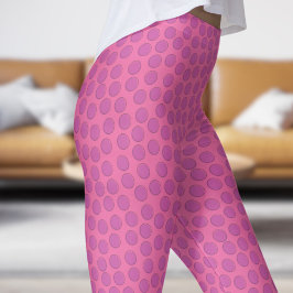 Legging Padrões de Bolinhas rosa-quente e rosa lindos