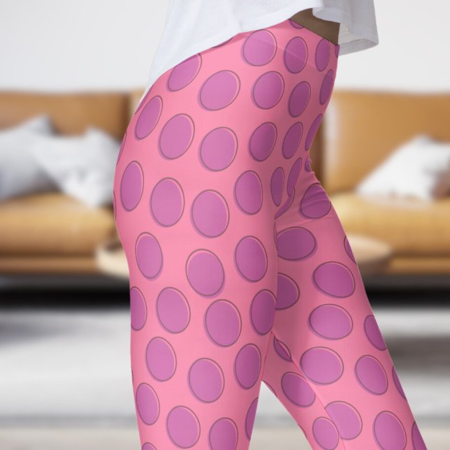 Legging Padrões de Bolinhas Rosa Violeta e Gordo (Gorgeous Pale Violet Polka Dot Pattern Leggings)