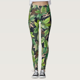 Legging Padrões de Camo de Folhas que se Parecem