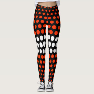 Legging Padrões de Coquelicot e Bolinhas Branca