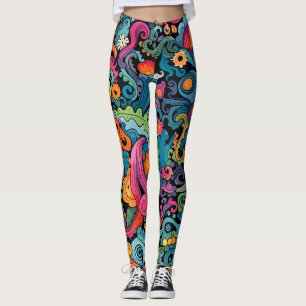 Legging Padrões de cor clara