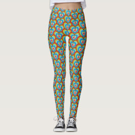 Legging Padrões de Coração Coorto Bastante