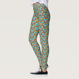Legging Padrões de Coração Coorto Bastante