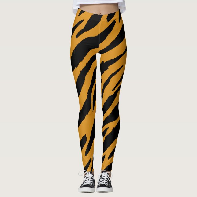 Legging Padrões de Cores do Tigre - Sobretudo Animais (Frente)