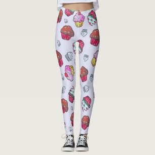 Legging Padrões de Deserto de Cupcakes Adoráveis Bonitos