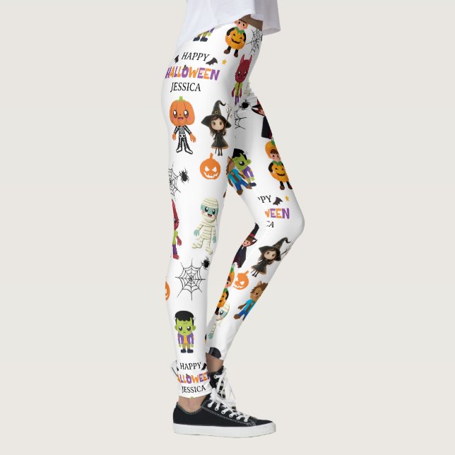 Legging Padrões de Festas de Figurino de Halloween para Cr (Direita)