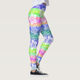 Legging Padrões De Floral Funky Retro Em Legal Tópicas