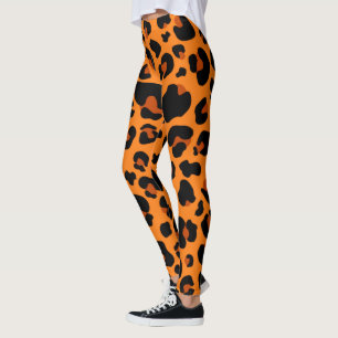Legging Padrões de Impressão de pele do Leopardo Laranja