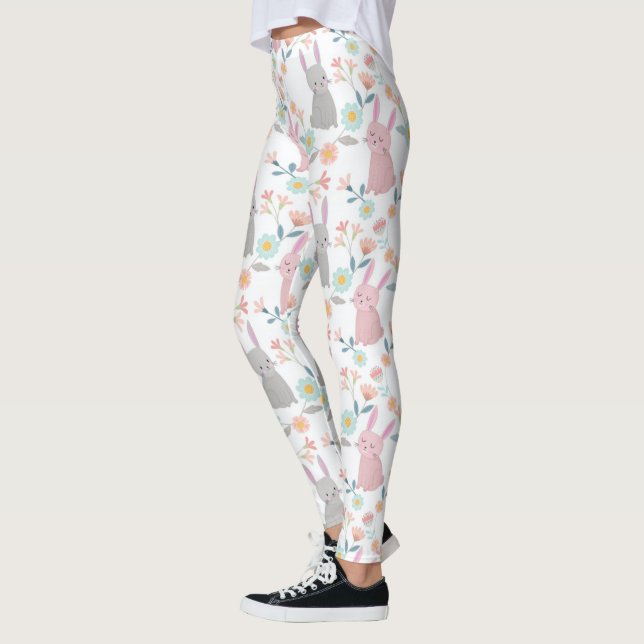 Legging Padrões De Jardim De Flores Bonitos (Esquerda)