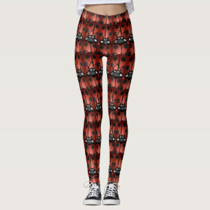 LEGGING PADRÕES DE LADYBUG VERMELHO/PRETO/BRANCO