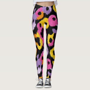 Legging Padrões de Leopardo Negrito Glam y2k Na moda
