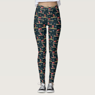 Legging Padrões de Natal sem Costura do Pilates Reformer S