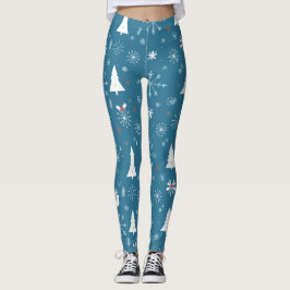 Legging Padrões de neve de Natal sem costura