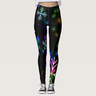 Legging Padrões de neve de neon