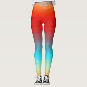 Legging Padrões de Ombre de Cores Sunset