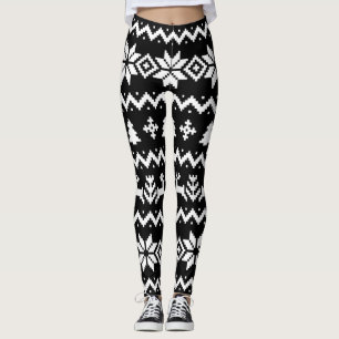 Legging Padrões de suéter feio Pernas de Natal