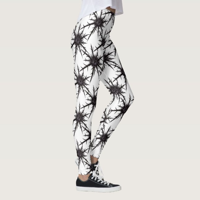Legging Padrões de Thister Branco e Preto Gótico no Dia da (Direita)