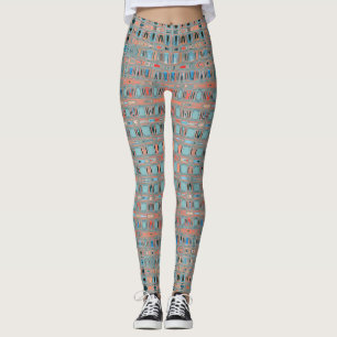 Legging Padrões de tonalidades azuis cor-de-rosa